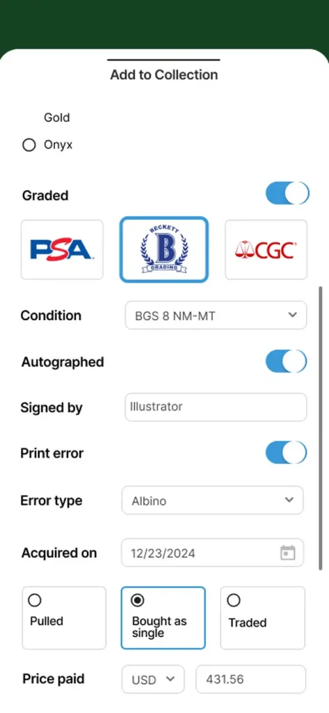 HoloHoard TCG Tracking App Screenshot