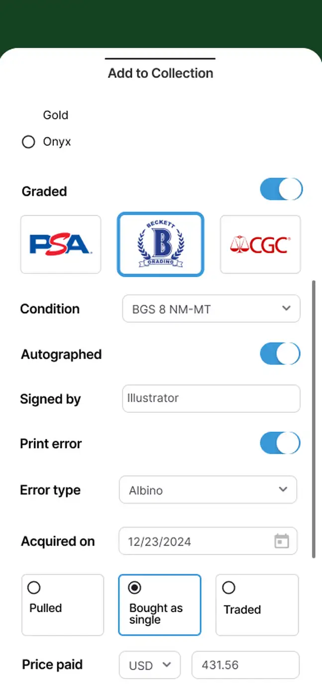 HoloHoard TCG Tracking App Screenshot