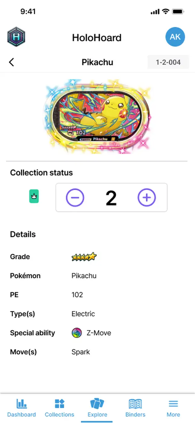 HoloHoard TCG Tracking App Screenshot
