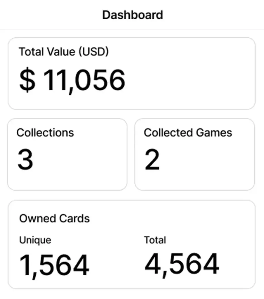 HoloHoard TCG Tracking App Dashboard